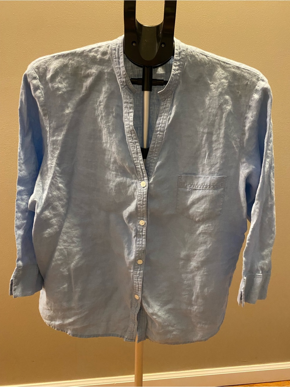 blue Talbots Irish Linen button-down blouse in size XL Womans